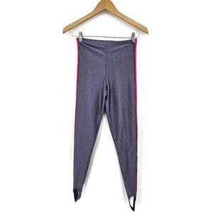 VTG New Primero by Marika Leggings Stirrups Womens M Grey Pink 80s Spandex